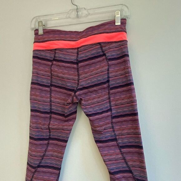 Lululemon Purple Orange Space Dyed Leggings with Pockets Size 6 - Picture 5 of 10